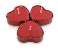 Candele rosse a forma di cuore