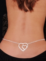 Cintura con doppio cuore in strass