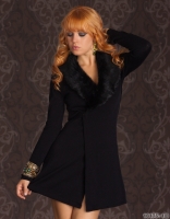 Giacca in maglia con collo in finta pelliccia Alanis
